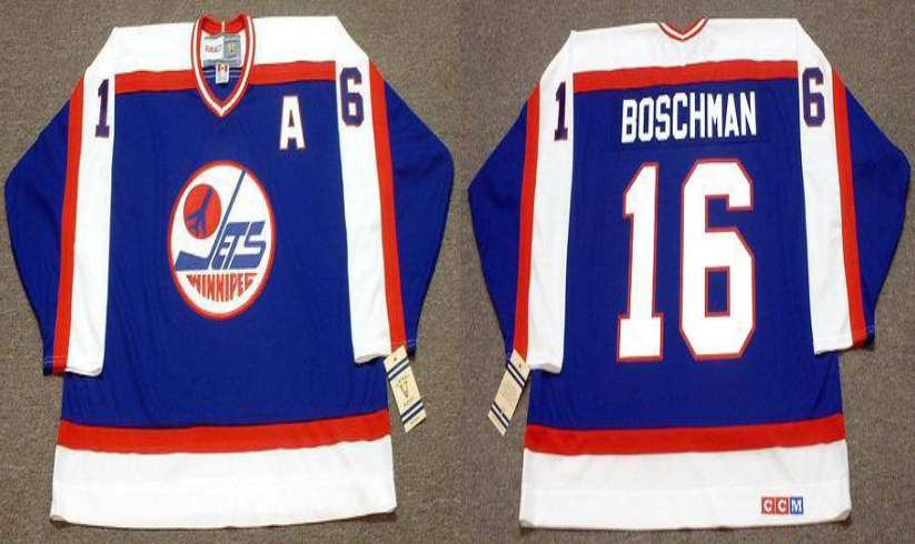 2019 Men Winnipeg Jets 16 Boschman blue CCM NHL jersey